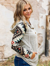 Lässiges Kapuzensweatshirt mit Rautenmuster für Damen